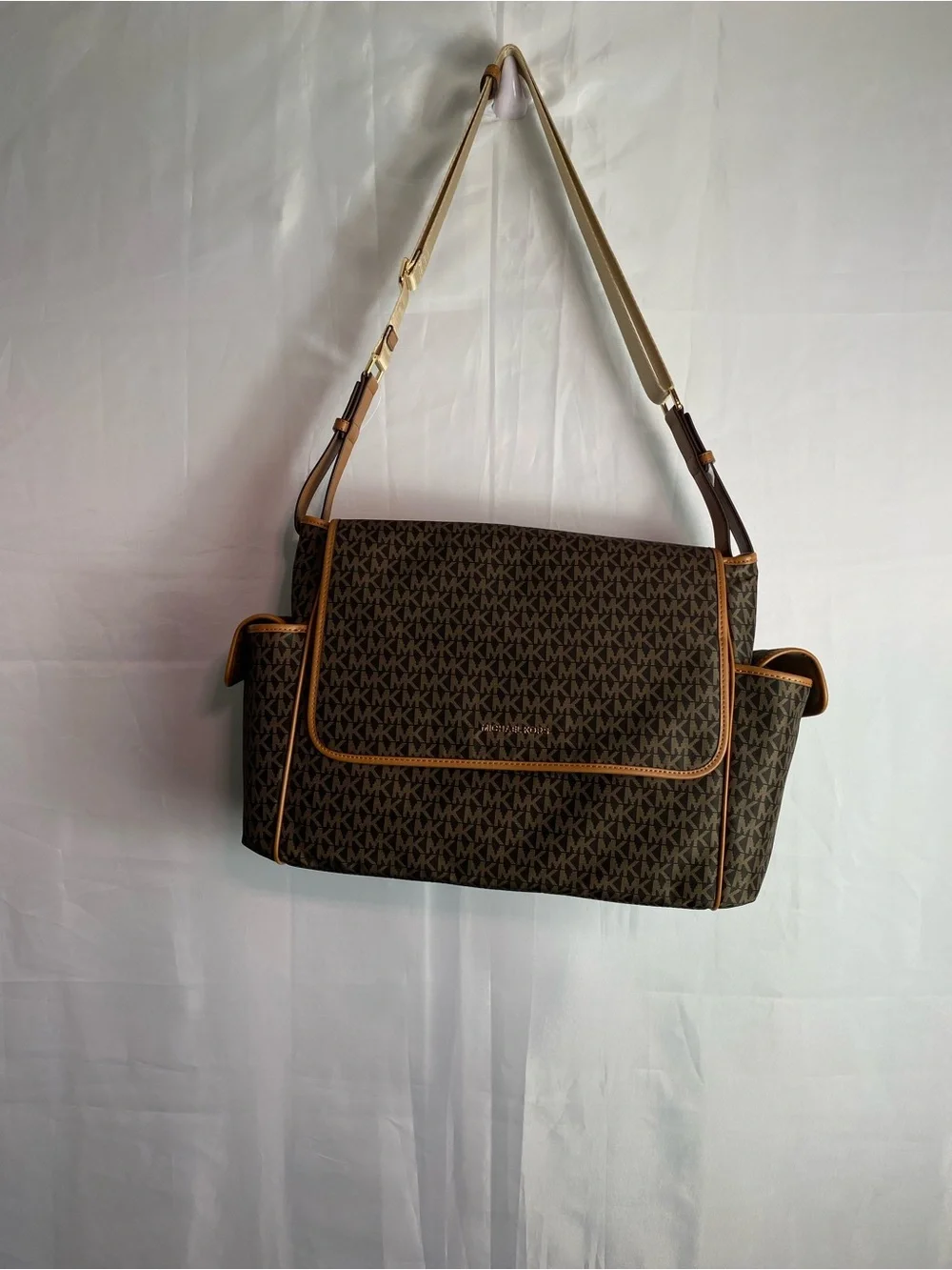 Michael Kors Brown Logo Diaper messenger bag
